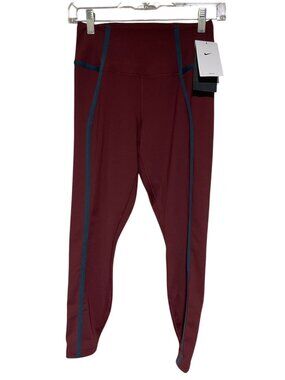 Nike One Womens M Dri-Fit 7/8 High-Waisted Training Leggings Gentle Support Red